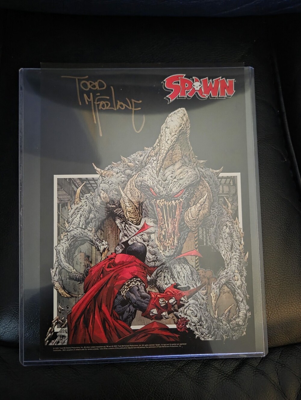 Spawn Signed Todd McFarlane Bloody Violator Comic Art Print